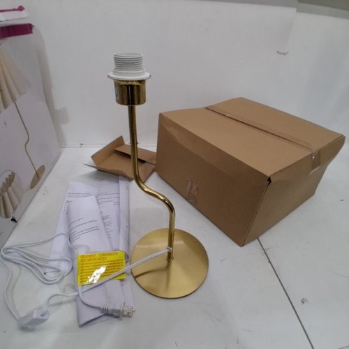 ANKO OLIVIA STURDY METAL BASE PLEATED LINEN SHADE TABLE LAMP - 7- 9W - 8.30" X 18.50" X 16.50" - CREAM AND GOLD (ITEM: 51030672) image 3