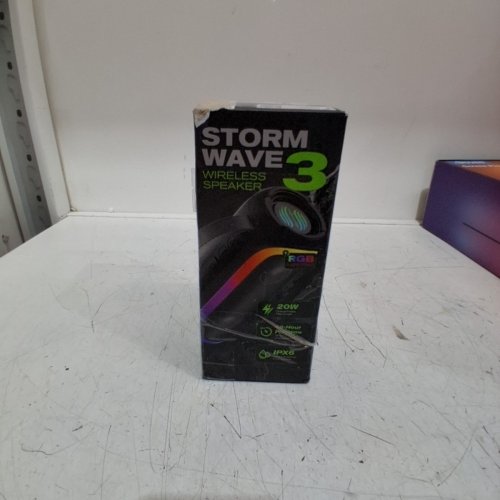 FBB STORMWAVE 3 PORTABLE WIRELESS BLUETOOTH 20W HIFI DEEP BASS SPEAKER WITH RGB LIGHT EFFECT - BLACK image 7