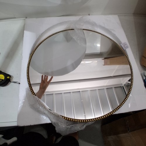 ROUND ANTIQUE MIRROR - 24" - GOLD image 2