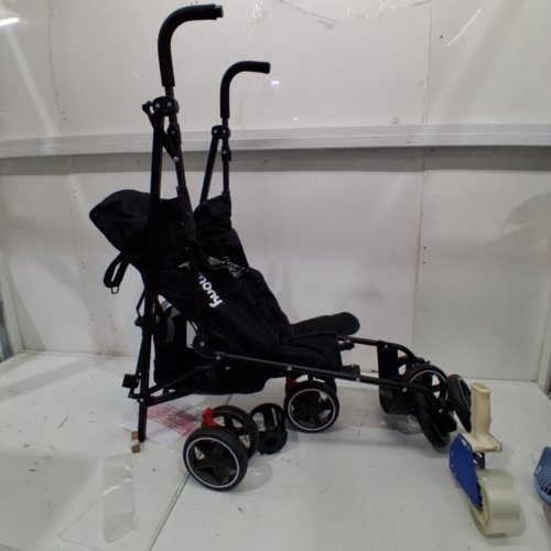 HARMONY ASPIRE DELUXE FOLD UMBRELLA SWIVEL WHEEL STROLLER - 50LBS MAX - BLACK (MODEL: 0701007BLK) image 4