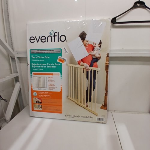 EVENFLO WALK-THRU TOP OF STAIRS EXTRA WIDE BABY & PET GATE - 32" X 30" - 48" - NATURAL WOOD BROWN (MODEL: 1050500 1050) image 3