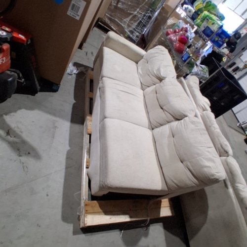 L SHAPE RIGHT SIDE SECTIONAL LIVING ROOM COUCH - 111" X 87.5" X 24" - WHITE image 3