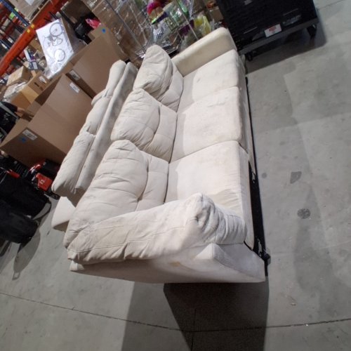 L SHAPE RIGHT SIDE SECTIONAL LIVING ROOM COUCH - 111" X 87.5" X 24" - WHITE image 4