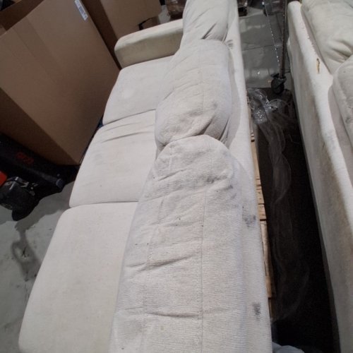 L SHAPE RIGHT SIDE SECTIONAL LIVING ROOM COUCH - 111" X 87.5" X 24" - WHITE image 7