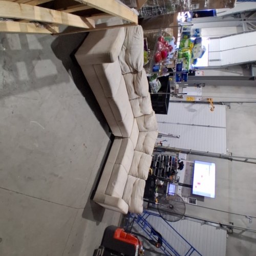 L SHAPE RIGHT SIDE SECTIONAL LIVING ROOM COUCH - 111" X 87.5" X 24" - WHITE image 18