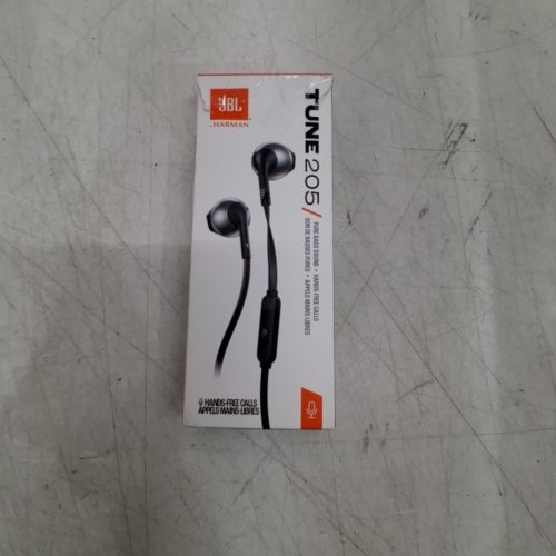 JBL BY HARMAN TUNE 205 WIRED IN-EAR HEADPHONES WITH ONE-BUTTON REMOTE/MIC WITH HANDSFREE CALLING - GREY (MODEL: ‎JBLT205BLKAM) image 4