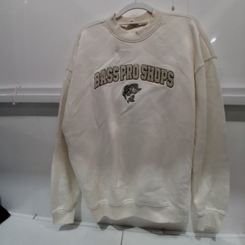 UNISEX BASS PRO SHOP VINTAGE CREW NECK SWEATSHIRT - SMALL - CREAM image 2