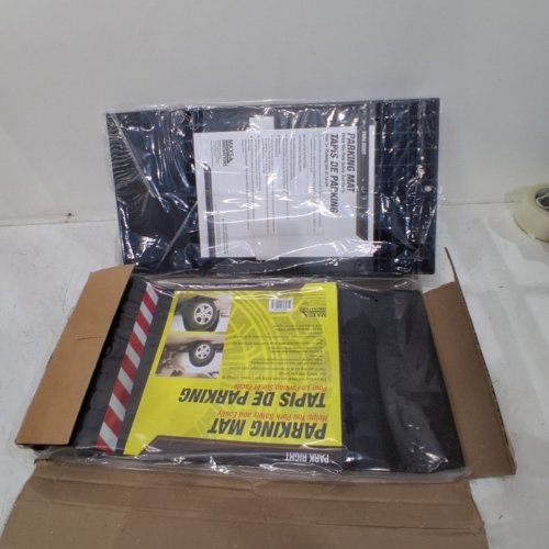2PK MAXSA INNOVATIONS PARK RIGHT PARKING MAT - ANTI SKID PARKING AID WITH REFLECTIVE STRIP - 11" X 21.5" - BLACK (MODEL: 37358-R) image 2