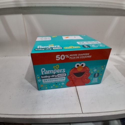 138PK PAMPERS BABY DRY ULTRA DIAPERS - SIZE 5 (20-37LBS) - SESAME STREET image 2