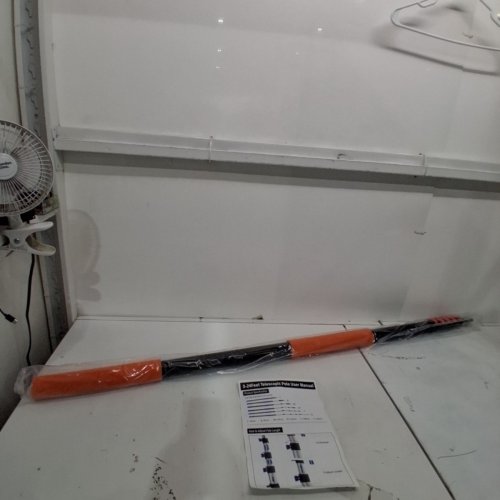 ACTREY MULTI-PURPOSE TELESCOPING EXTENSION POLE - 5FT-24FT, TELESCOPIC REACH WITH 3/4'' UNIVERSAL THREADED - ORANGE/BLACK image 2