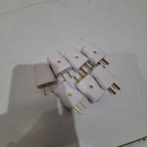 7PK 2 PRONG EXTENSION CORD REPLACEMENT ELECTRICAL PLUGS - 125V - WHITE image 2