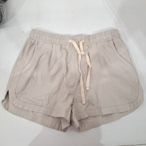 WOMEN'S NO BOUNDARIES DRAWSTRING SHORTS - EXTRA SMALL - BEIGE image 2