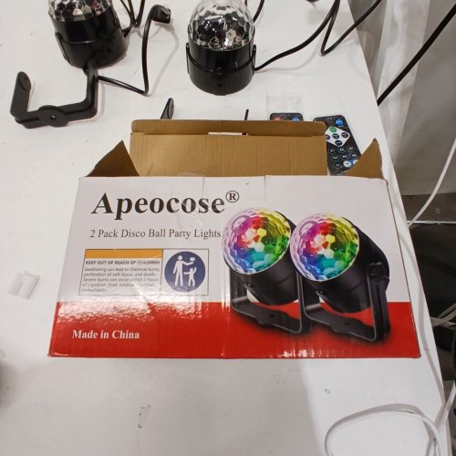 2PK APECOSE DISCO BALL PARTY LIGHTS - BLACK image 3