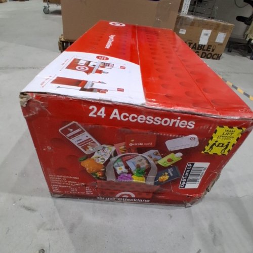 45PC TARGET TOY CHECKLANE PRETEND SHOPPING ACCESSORIES FOR KIDS - 52" X 41" X 26" - AGES 3+ - RED/GREY (MODEL: 086-05-0001) image 4
