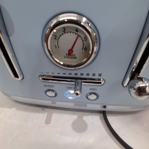 LONGDEEM 4 SLICE RETRO STAINLESS STEEL TOASTER - BLUE image 2