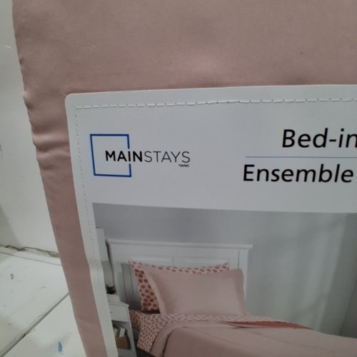 5PC MAINSTAYS REVERSIBLE BED IN A BAG COMFORTER SET - TWIN XL - BLUSH PINK (MODEL:50734463) image 2