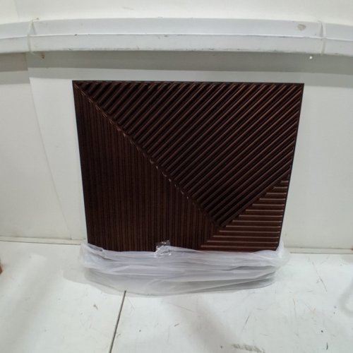 12PK WOWSTAR 3D SLAT WARM METALLIC TONE WALL PANELS - 19" X 19" - DARK BROWN (ITEM: A10YI069AC12EAW) image 3