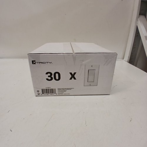 30PK X-TRICITY DECORATIVE WALL SWITCH WITH WALL PLATE - 15A, 120-277 V - WHITE (ITEM: 3-72517) image 3