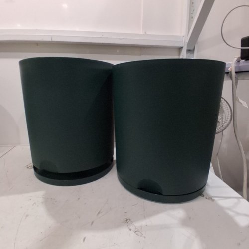 2PK ROOM ESSENTIALS INDOOR/OUTDOOR PLANTER POT - 16.1" X 14" - GREEN image 2