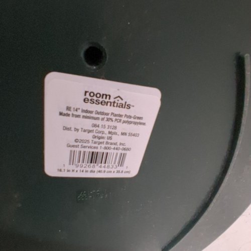2PK ROOM ESSENTIALS INDOOR/OUTDOOR PLANTER POT - 16.1" X 14" - GREEN image 3