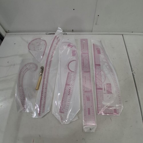 6PC CURVE SHAPED GRADING SEWING RULERS - PINK image 2