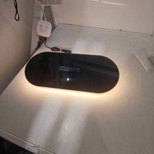TSJ OFFICE DESKTOP GLASS DRY ERASE BOARD WITH WARM LIGHT & 2 DRAWERS - 17" X 7" - BLACK (MODEL: TSJ-GB177B-BL) image 2