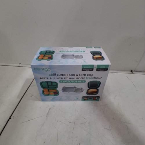 2PC BENTGO CHILL LUNCH BOX AND MINI BOX CONTAINERS WITH ICE PACKS - GREEN/GREY (MODEL: 1997883) image 5
