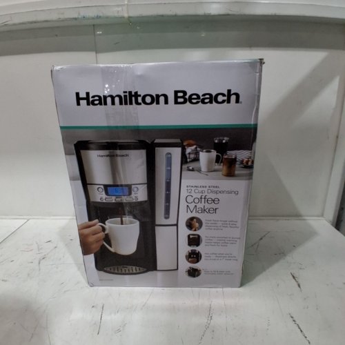 HAMILTON BEACH 47950 12-CUP BREWSTATION COFFEE MAKER WITH REMOVABLE RESERVOIR, BLACK AND STAINLESS STEEL image 6