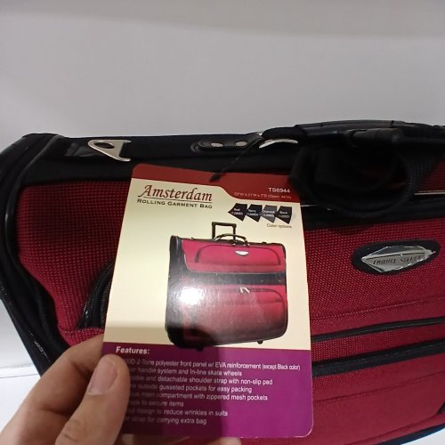 TRAVELERS CHOICE TRAVEL SELECT AMSTERDAM BUSINESS ROLLING GARMENT BAG - 21" - BURGUNDY (MODEL: TS6944) image 3