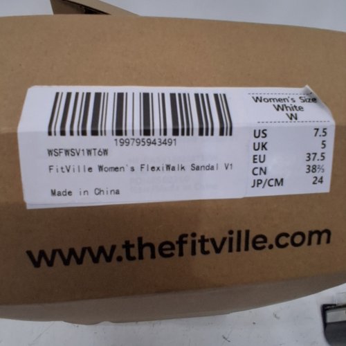 WOMEN'S FITVILLE FLEXIWALK ORTHOPEDIC SANDALS - 7.5 WIDE, STRAPPY ARCH SUPPORT FOR PLANTAR FASCIITIS & SWOLLEN FEET - WHITE image 4