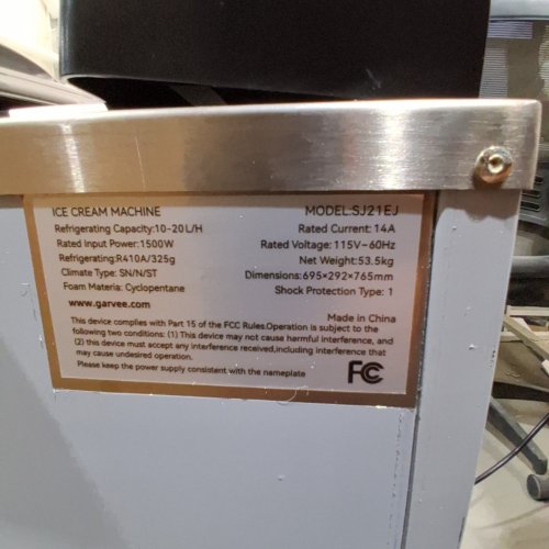 GARVEE COMMERCIAL SINGLE-FLAVOR SOFT SERVE ICE CREAM MACHINE WITH SELF CLEANING - MAKES 5-7GAL PER HOUR - STAINLESS STEEL - (MODEL: SJ21EJ) image 7