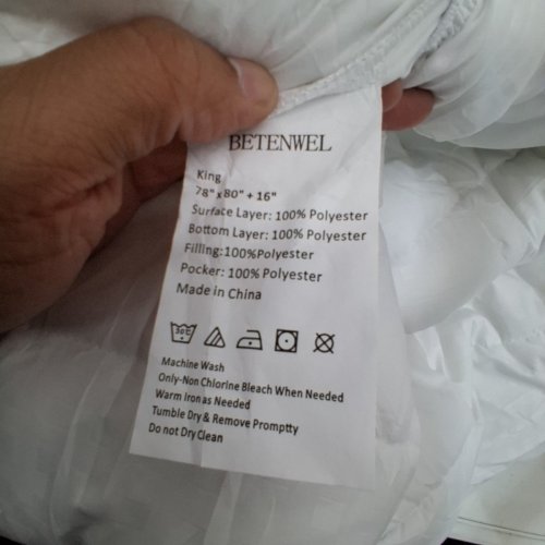 BETENWEL BREATHABLE BAMBOO MATTRESS TOPPER - KING - WHITE image 4