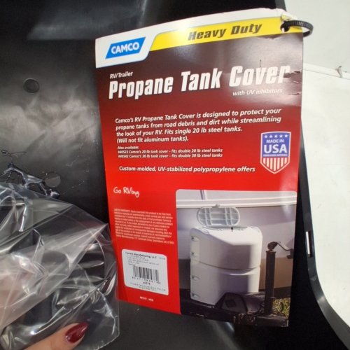 2PK CAMCO HEAVY DUTY PROPANE TANK COVER - 20LB - SINGLE - BLACK (MODEL: 40578) image 2