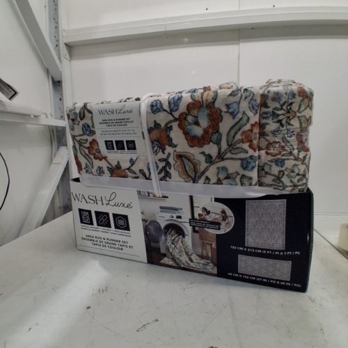 2PC WASH LUXE MACHINE WASHABLE AREA RUG - 5FT X 7FT - 27" X 60" - MULTICOLOR - 2046294 image 4