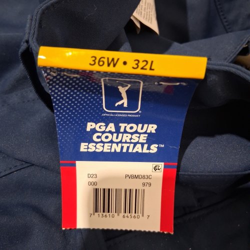 MEN'S PGA TOUR COURSE ESSENTIALS STRETCH 5 POCKET DRESS PANT WITH COMFORT WAIST - 36W X 32 L - NAVY (STYLE: PVBMD83C) image 2