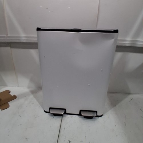 FDW RECTANGULAR STEP TRASH CAN WITH INNER BUCKETS AND HINGED LIDS - 60L (2X30L) - WHITE (MODEL: LY-60) image 2