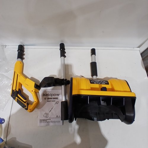 MEKIPOW CORDLESS ELECTRIC SNOW SHOVEL WITH LCD DISPLAY, COMPATIBLE WITH DEWALT 20V BATTERY - *TOOL ONLY* - 12" - YELLOW/BLACK (MODEL: MKP1005) image 2