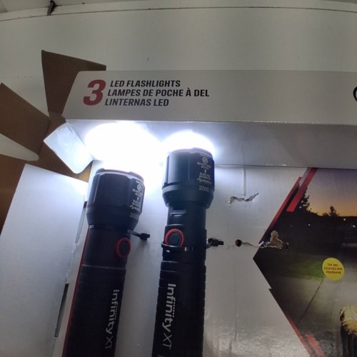 2PK INFINITY X1 RECHARGEABLE FLASHLIGHT - 2000 LUMEN - BLACK (MODEL: 2006753) image 2