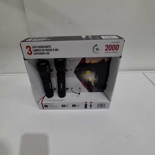 2PK INFINITY X1 RECHARGEABLE FLASHLIGHT - 2000 LUMEN - BLACK (MODEL: 2006753) image 4