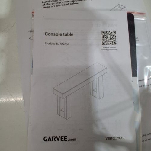 GARVEE FARMHOUSE MINIMALIST CONSOLE TABLE IN T-SHAPED DESIGN - 63" - NATURAL (MODEL: 7A2HQ) image 2