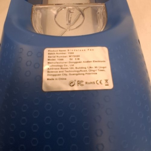 PORTABLE AIR CONDITIONER FAN - 5" X 12" - NAVY BLUE - (MODEL: Y088) image 5