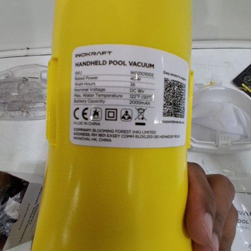 INOKRAFT CORDLESS HANDHELD POOL VACUUM CLEANER WITH EXTENDABLE POLE - 59" - YELLOW/TRANSPARENT (MODEL: IK02101002) image 3