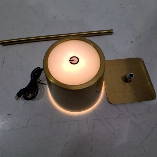 RECHARGEABLE CORDLESS LED DESK LAMP - 3.9" X 14.6" - GOLD image 2