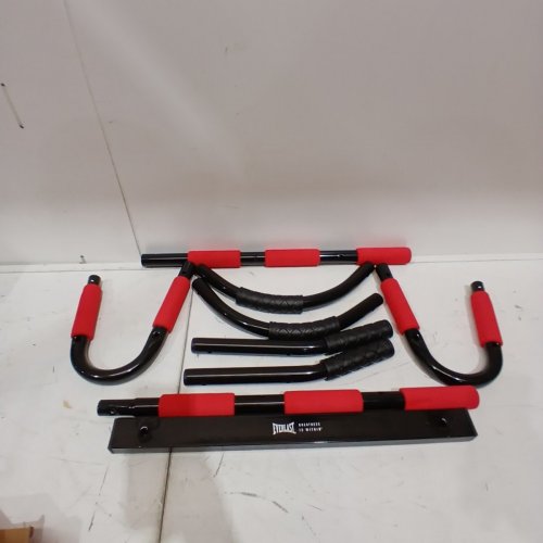 EVERLAST FIT PRO DOOR FRAME PULL-UP BAR WITH 12 GRIP POSITIONS - 300LBS MAX - BLACK/RED (MODEL : ET9960BK) image 2
