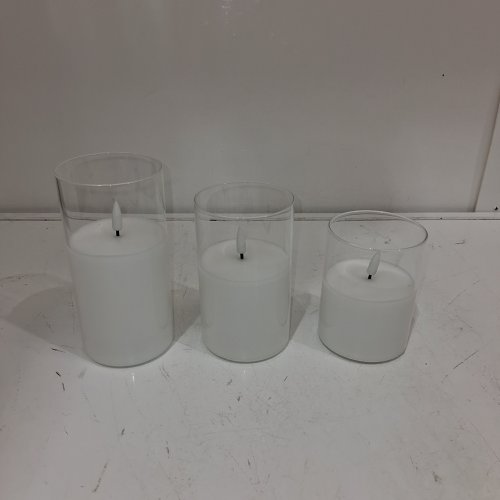 3PC EYWAMAGE FLAMELESS LED CANDLES - WHITE image 3