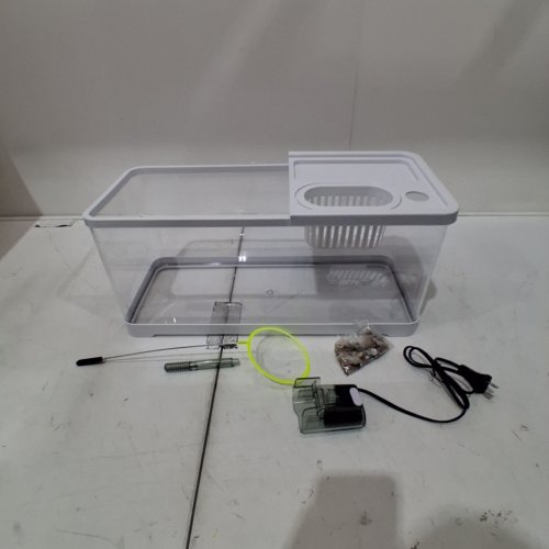 FISH TANK AQUARIUM STARTER KIT - 4GAL TANK - WHITE (MODEL: MB) image 3