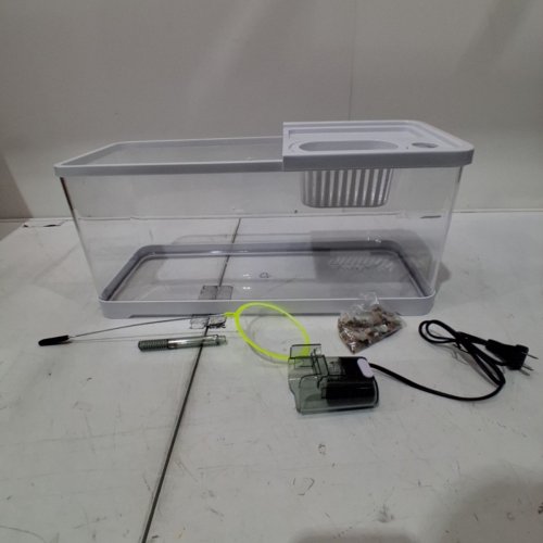 FISH TANK AQUARIUM STARTER KIT - 4GAL TANK - WHITE (MODEL: MB) image 4