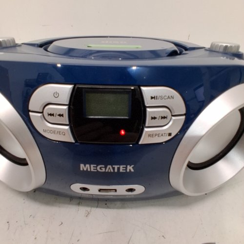 MEGATEK PORTABLE CD PLAYER, BOOMBOX WITH FM STEREO RADIO, BLUETOOTH WIRELESS & ENHANCED SOUND, CD/MP3 PLAYBACK, USB PORT, AUX INPUT, HEADPHONE JACK, LCD DISPLAY - BLUE (MODEL: CB-M25BT) image 2