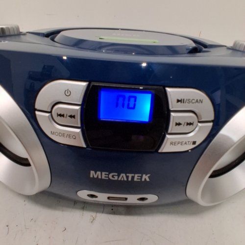 MEGATEK PORTABLE CD PLAYER, BOOMBOX WITH FM STEREO RADIO, BLUETOOTH WIRELESS & ENHANCED SOUND, CD/MP3 PLAYBACK, USB PORT, AUX INPUT, HEADPHONE JACK, LCD DISPLAY - BLUE (MODEL: CB-M25BT) image 3