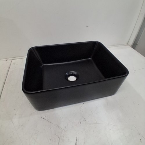 KARAMAG RECTANGLE VESSEL BATHROOM SINK - 16"X12" - BLACK - (MODEL:6116) image 2